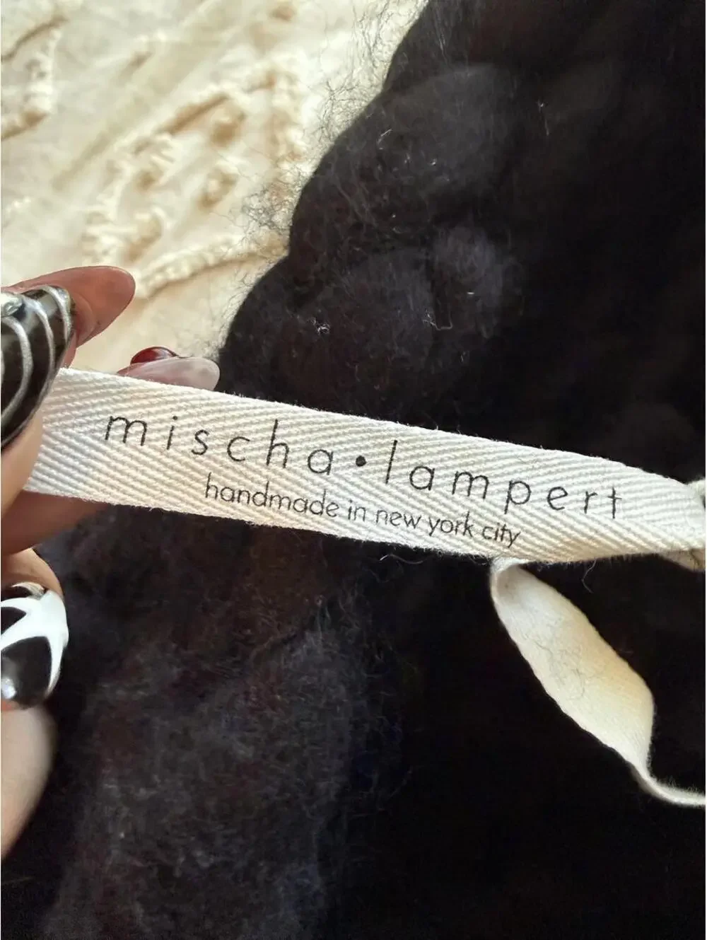 Mischa Lampert Black Chunky Knit Merino Wool Snood Scarf